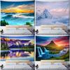 Home Wall Decoration Tapestry Sunrise Mountain River Scenery Hanging Cloth Office Living Room Tapestry