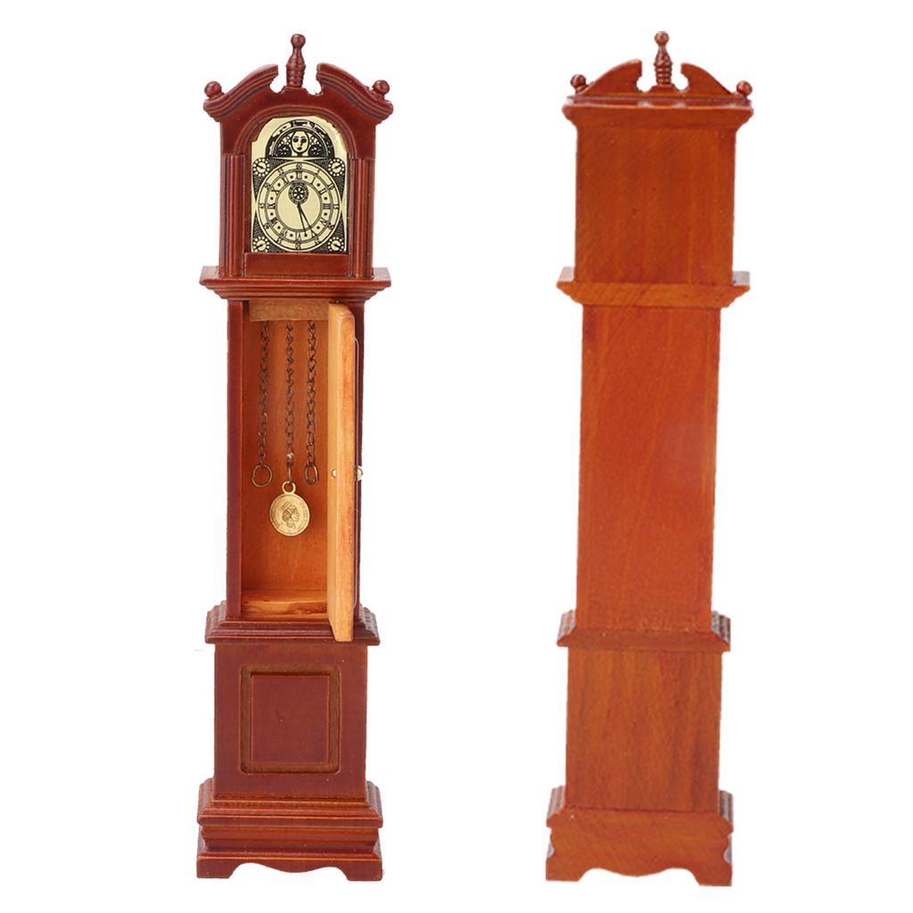 Винтажные напольные часы, мебель для гостиной, игрушка для 1:12 Миниатюрных аксессуаров для кукольного домика