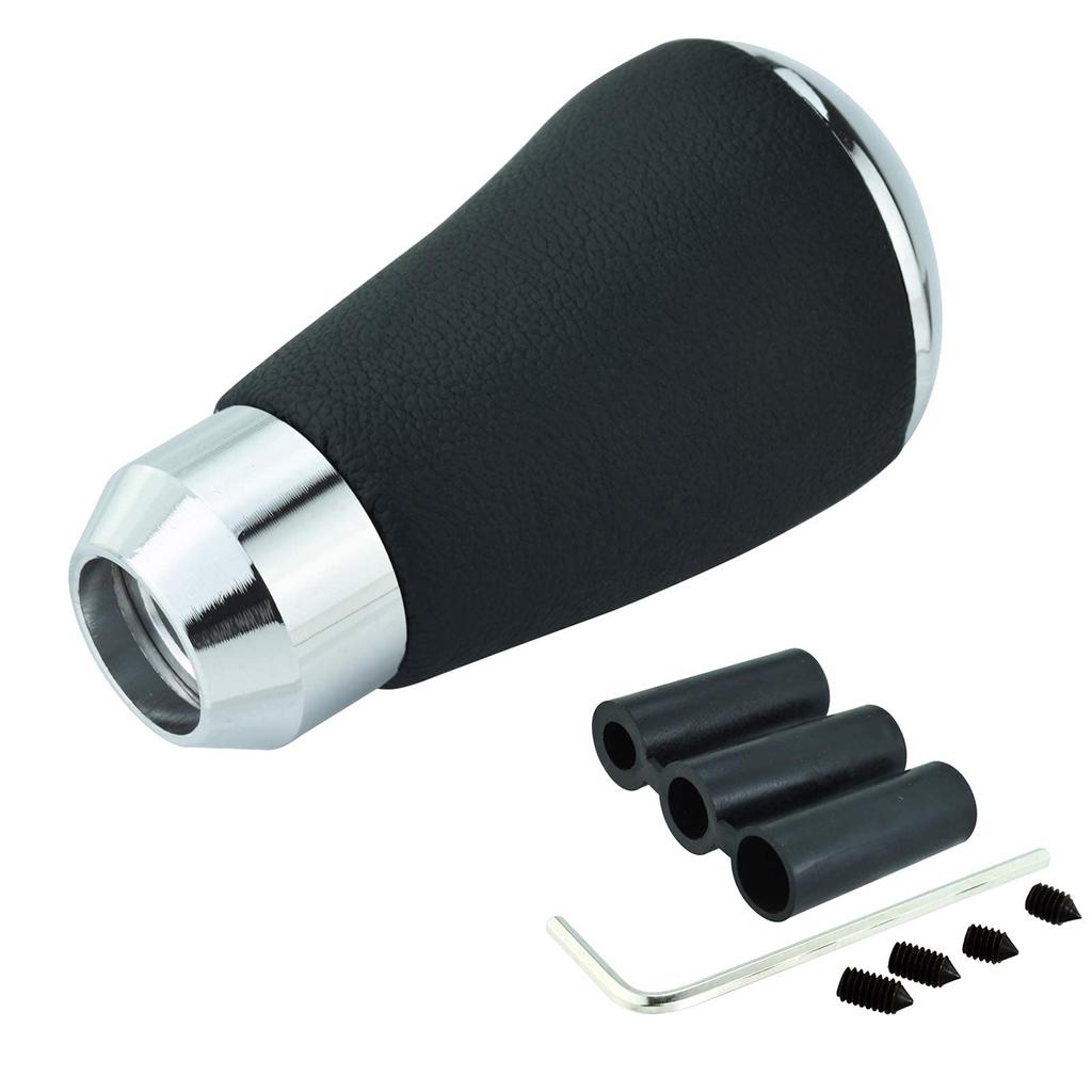 Lunsom Leather Shifter Knob 5 Speed Gear Shift Knob for Auto Manual Car (Black)