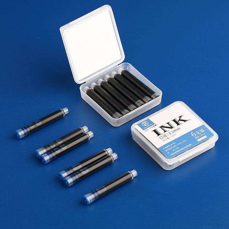 Universal 3.2mm Disposable Ink Cartridges for Primary Students, Replaceable Blue-Black Ink