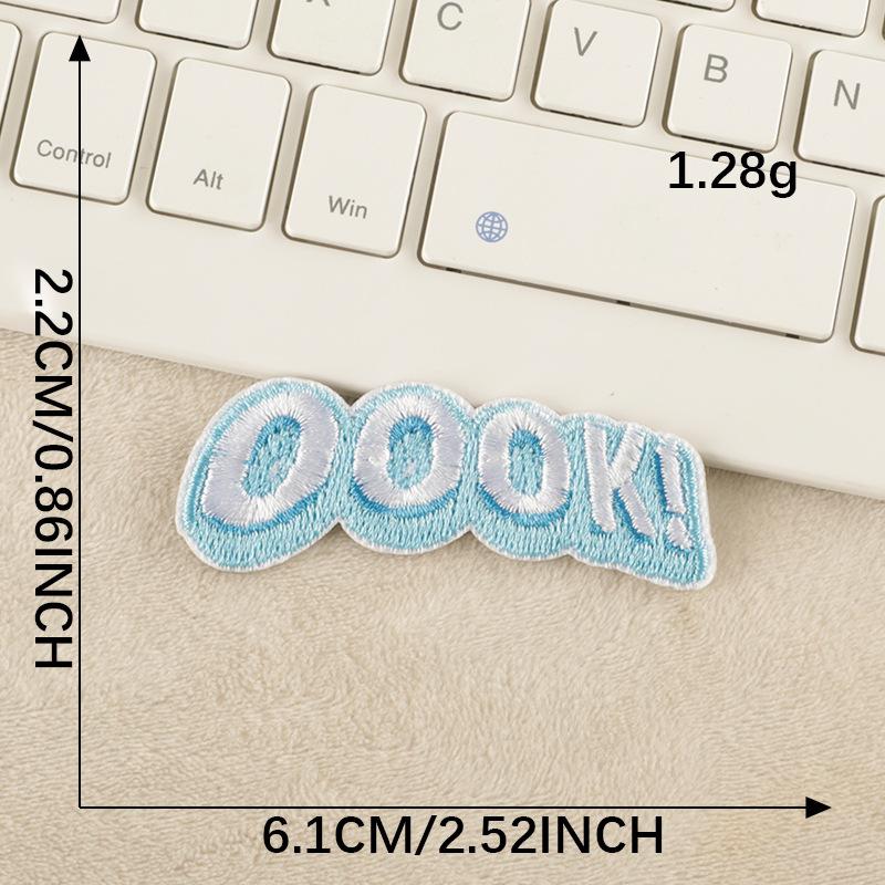 Оригинальный вышитый логотип, мультяшный значок, английская буква, нашивка, аксессуары, ручная работа, сделай сам, вышитая наклейка, наклейка из ткани