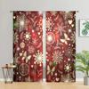 2 Pieces, Christmas Bell Shining Flower Wreath Curtains -30% Blackout - Suitable for Living Room, Bedroom, Kitchen, Home Decorat