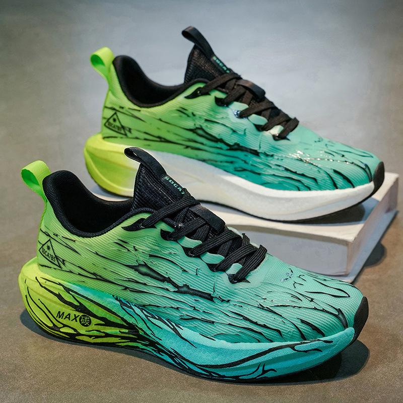 Новая модная уличная дышащая удобная обувь для бега, карбоновая пластина, высокая эластичность, амортизация, студенческая тренировочная спортивная обувь