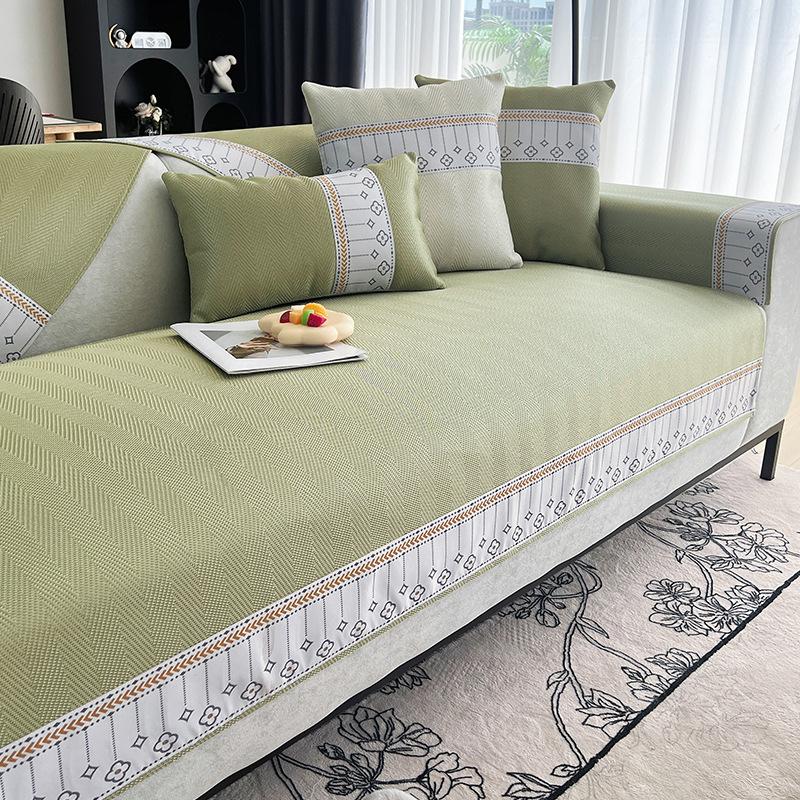 Summer Summer Mat Sofa Mat Non-Slip Solid Wood Leather Full Covered Cloth