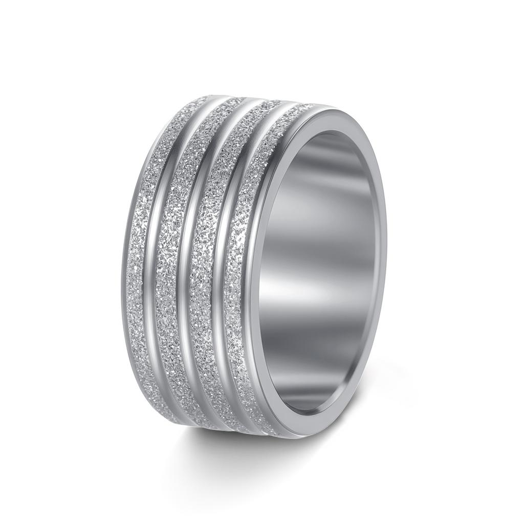 European and American New Jewelry 10MM Wide Titanium Steel Frosted Men's Ring Large Ring