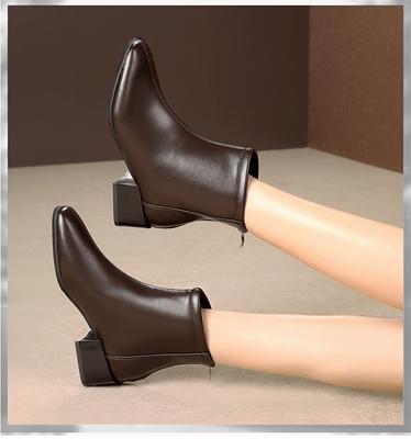 Высококачественные ботинки женские ботильоны на молнии с острым носком обувь на высоком каблуке женские ботинки для вечеринок женская новинка 2024 года зима