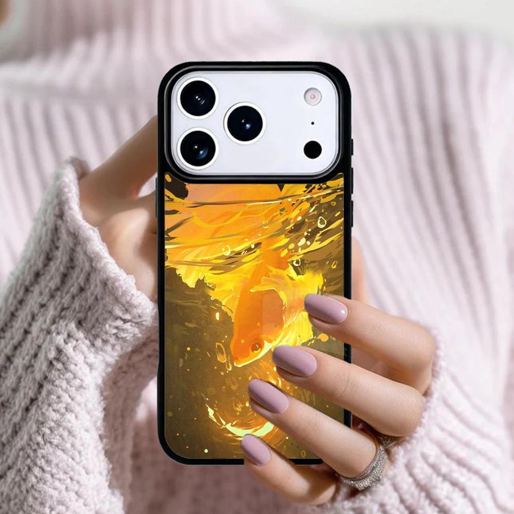 Goldfish Golden ornamental fish Phone Case For Apple iPhone 17 Air 16E 15 14 Plus 13 12 11 Pro Max Mini Funda Cover