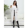 Women's Sweater Cardigan Long Loose Jacket Double Pocket Lantern Sleeve Sweater Cardigan