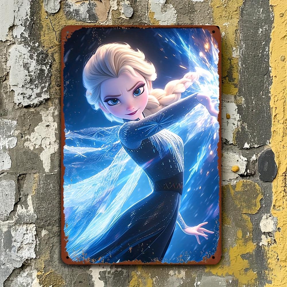 Disney 1 шт. Металлическая жестяная табличка Настенное искусство, Эльза и Анна и Олаф тематический изысканный узор Жестяная картина, Декор Официально лицензированный подарок Стена