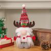 2025 Christmas Faceless Old Man with Deer Antlers Holiday Christmas Rudolph Doll Figurine Window Ornament for Bedroom Table