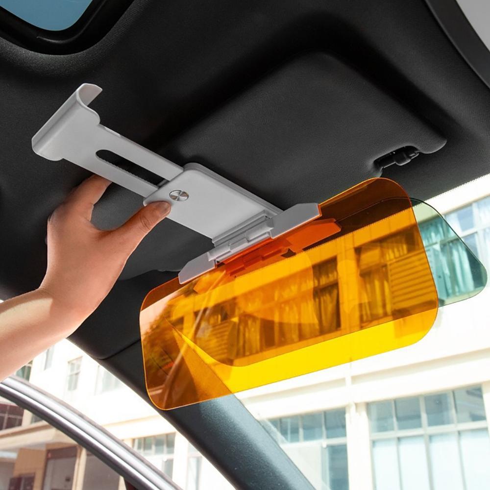 2 в 1 автомобильный солнцезащитный козырек HD Anti Sunlight ослепляющие очки дневное ночное видение водительское зеркало УФ складной откидной вид внутреннее зеркало