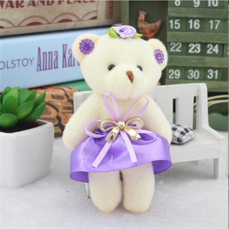 Bouquet Diamond Bear Mini Plush Toys Cartoon Stuffed Small Gift Wholesale Wedding Candy Doll Bag Flower Material
