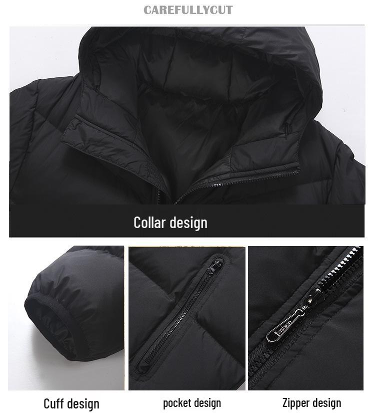 Мужская модная зимняя хлопковая куртка с капюшоном - Свободная, повседневная, плотная и теплая