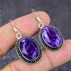 Фиолетовый Рутил Драгоценный камень 925 Стерлинговое серебро Подарок Ювелирное изделие Серьга 1,77"