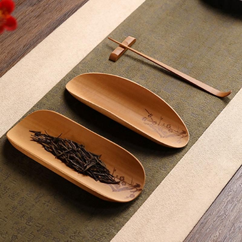 Traditional Chinese Teas Ceremony Set 3 Bamboos Tool With Intricate Carvings For Precise Brewing Family Gatherings And Cultural Display