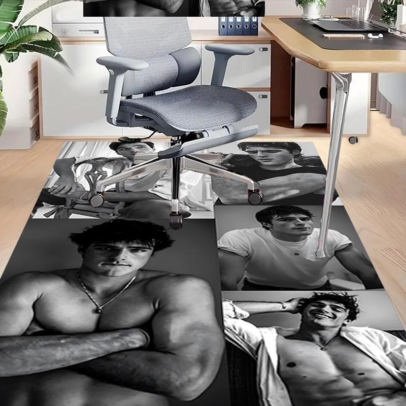 Muscular Men Black White Carpet For Playroom Bedroom Living Room Sofa Home Decorkids Game Area Rug Nonslip Floor Mat