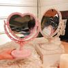 Heart-Shaped Cosmetic Mirror Oval Dressing Mirror Double-Sided Makeup Mirror Dormitory