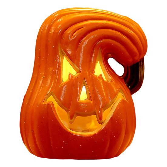 Хэллоуинская тыквенная лампа Жуткая светящаяся тыквенная фигурка Светящаяся декоративная тыква со светодиодной подсветкой для дома с привидениями Хэллоуин Домашний сад Декор