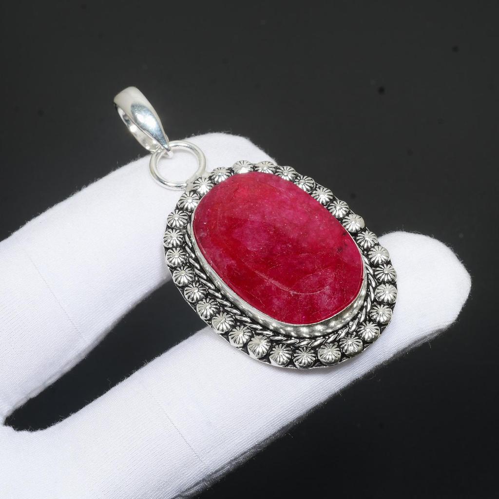 Ruby Gemstone Handmade 925 Sterling Silver Jewelry Pendant Designer Pendant Jewelry Ruby Gemstone Pendant For Gift