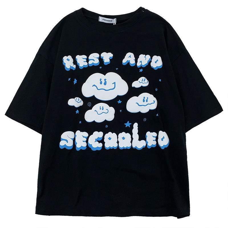 Уличная одежда Футболки Y2k Одежда Футболка в японском стиле Женский топ с коротким рукавом Женские наряды Одежда Харадзюку Кавайные милые футболки