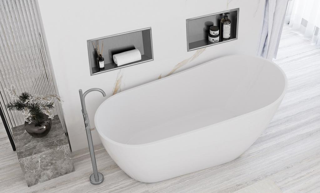Półka wnękowa 02 30x45x10 stal szczotkowana sku rea-05601