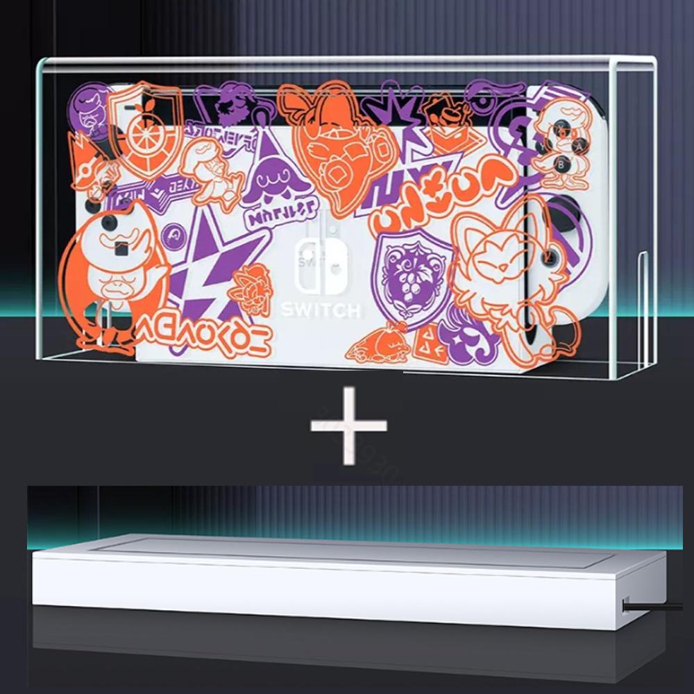 Пылезащитный чехол для Nintendo Switch/OLED Пылезащитный чехол для светодиодной подставки, акриловый корпус, защитный чехол для OLED-дисплея