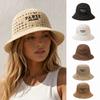 Hollow Crochet Bucket Hat Letter Embroidery Crochet Hat Vintage Fishing Hat  For Women