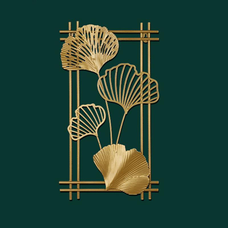 1 шт. Металлическое настенное искусство, золотой классический стиль, современный металлический лист, настенный декор для гостиной, минималистский