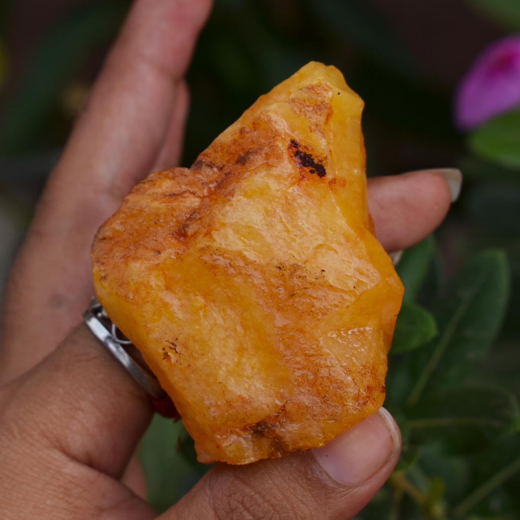Natural Yellow Sapphire 43 Ct Uncut Raw Rough CERTIFIED Unique Gemstone