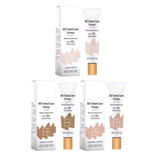 30г BB-крем с тоном SPF 30 Солнцезащитный Консилер Полное покрытие Осветляющий Увлажняющий Разглаживающий BB-крем с тоном Праймер для макияжа Лицевой крем