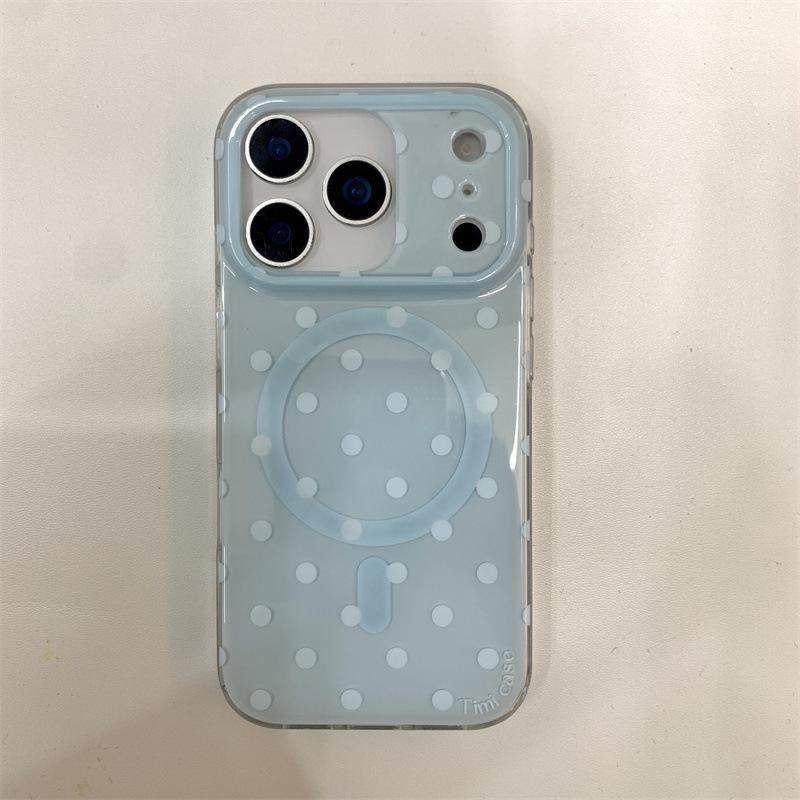 Однотонный чехол для телефона с магнитом и горошком для iPhone 17, Apple 16 Pro Max / 15 / 14