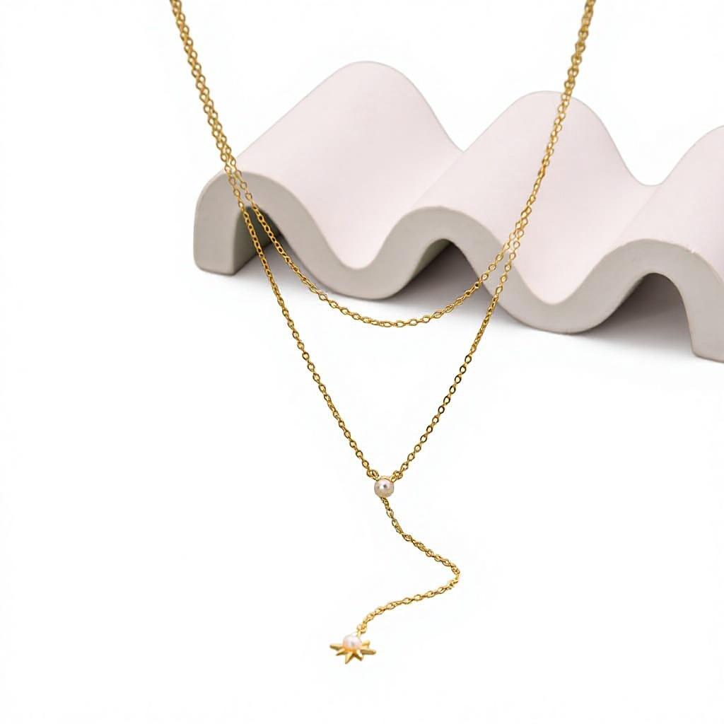Influencer-style Versatile Minimalist Tassel Star Clavicle Pendant Y-shaped Classic Womens Choker Necklace Bamboo S925 Silver