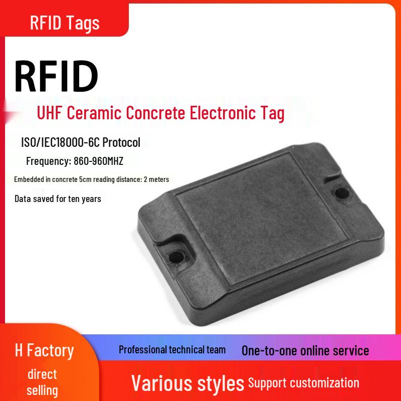 RFID-метка для бетона для идентификации бетонных элементов с электронным чипом для управления зданиями и трубами