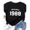 Оригинальная женская футболка с буквенным принтом 1988 года с коротким рукавом и круглым вырезом, свободная женская футболка, женская футболка, топы, одежда, женские футболки