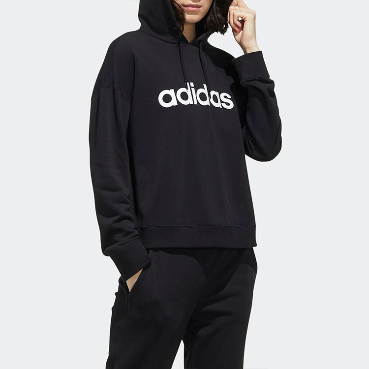 Adidas Женская толстовка с капюшоном Neo Faves Hd с логотипом, черный GD9893