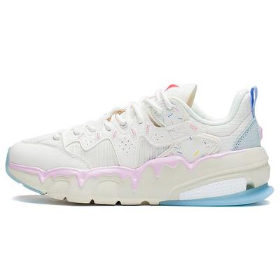 Li Ning Ln Flex Легкие, высокопрочные, амортизирующие, нескользящие, износостойкие, низкие, спортивные, повседневные туфли, женские кроссовки Off-White AGLS114-3