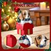 Miniature Chrismas Dog Figurine Christmas Decorations Puppy Ornament Resin Sculpture for Home Desk