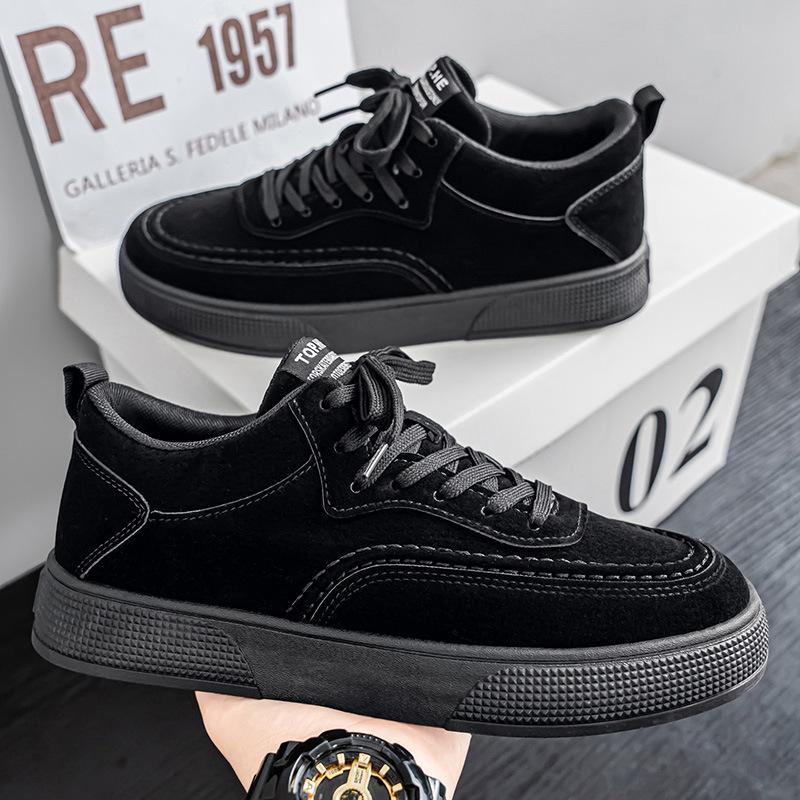 British Style Board Shoes Men's New Spring and Autumn Retro Low-top Shoes Sports and Leisure Shoes Trendy Solid Color Shoes Men