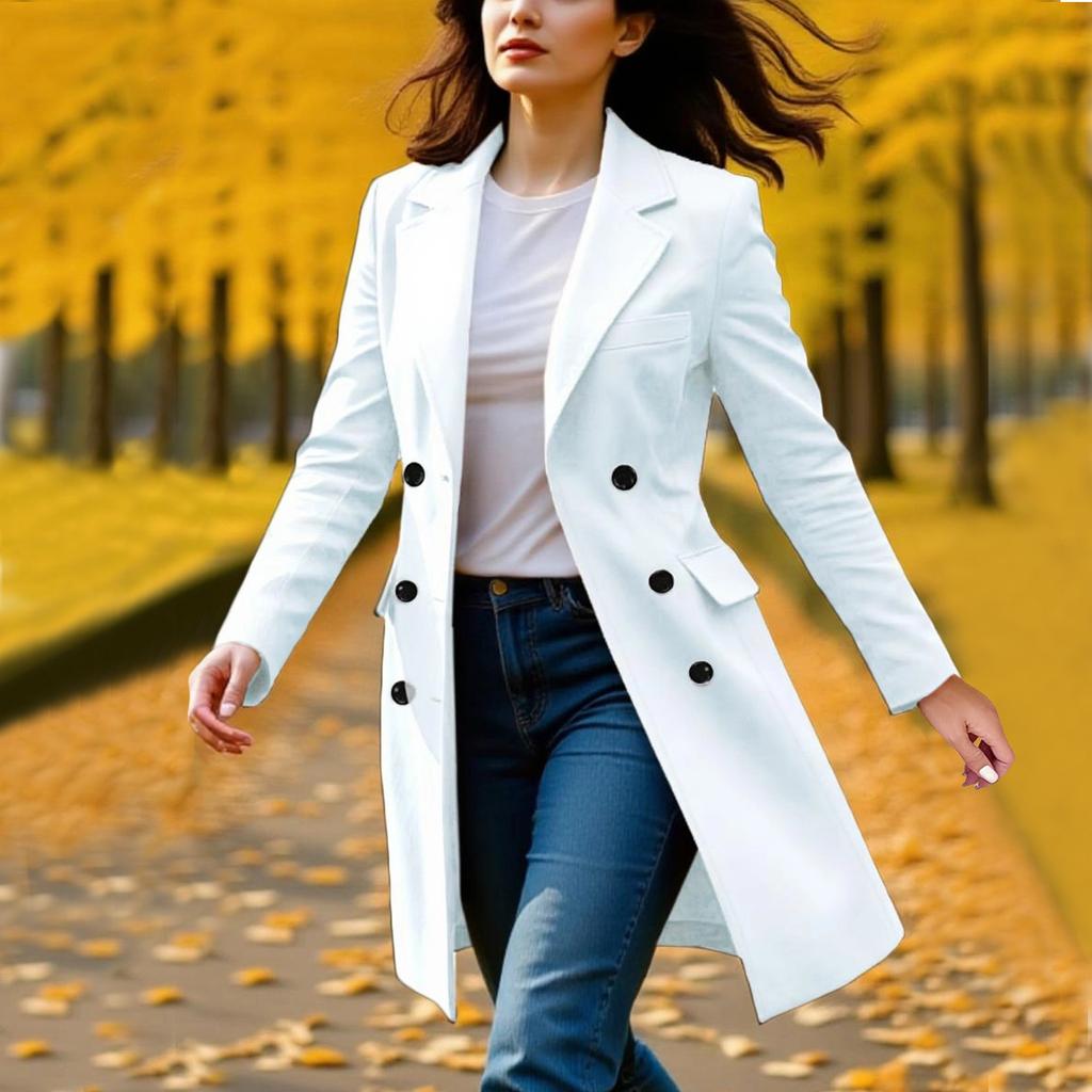 Женские пальто Однобортное пальто-тренч Модные А-силуэта Осенне-зимние куртки