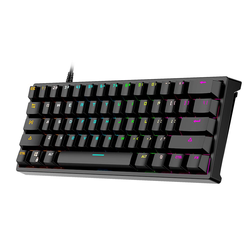 BAJEAL G101, 61 клавиша, проводная механическая клавиатура, клавиатура с RGB-подсветкой, ПБТ, двухцветная инъекционная клавиатура