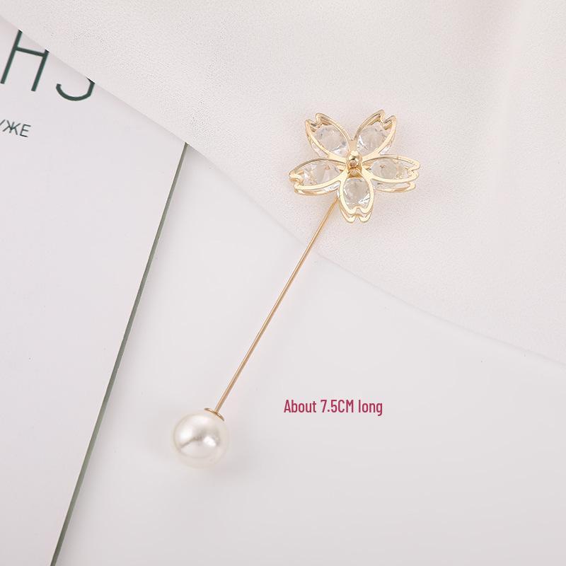 Брошь-булавка с имитацией жемчуга и стразами для подчеркивания талии, Защитная булавка от открывания, Прямая вставляемая булавка.