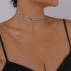 Choker Crystal Clavicle Chain Geometric Hollow Out Clavicle Chain Rhinestone Necklace Gift