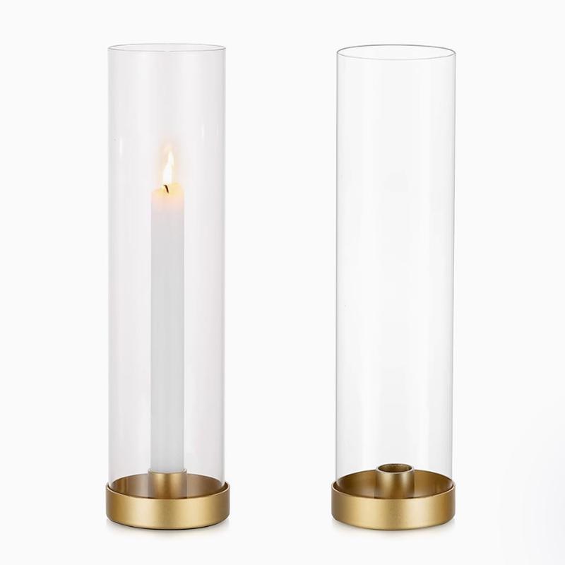 Набор из 4 подсвечников, золотой абажур, подсвечник, серебряные прозрачные стеклянные подсвечники, скандинавские, 3 цвета