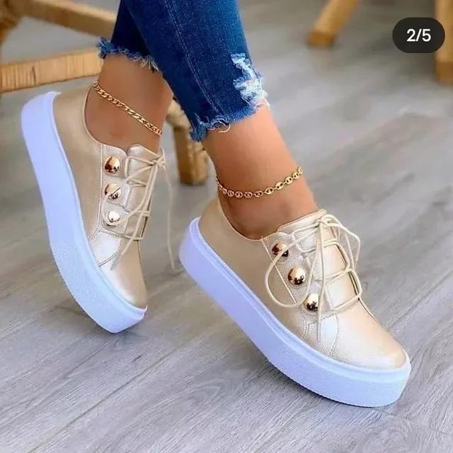 Fashion Women Casual Sneakers Woman Fashion Spring Leather PU Sneakers Female Platform Vulcanize Shoes