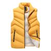Men's Cotton Jacket Winter Solid Color Vest Pocket Sleeveless Parka Loose Simple Commuting