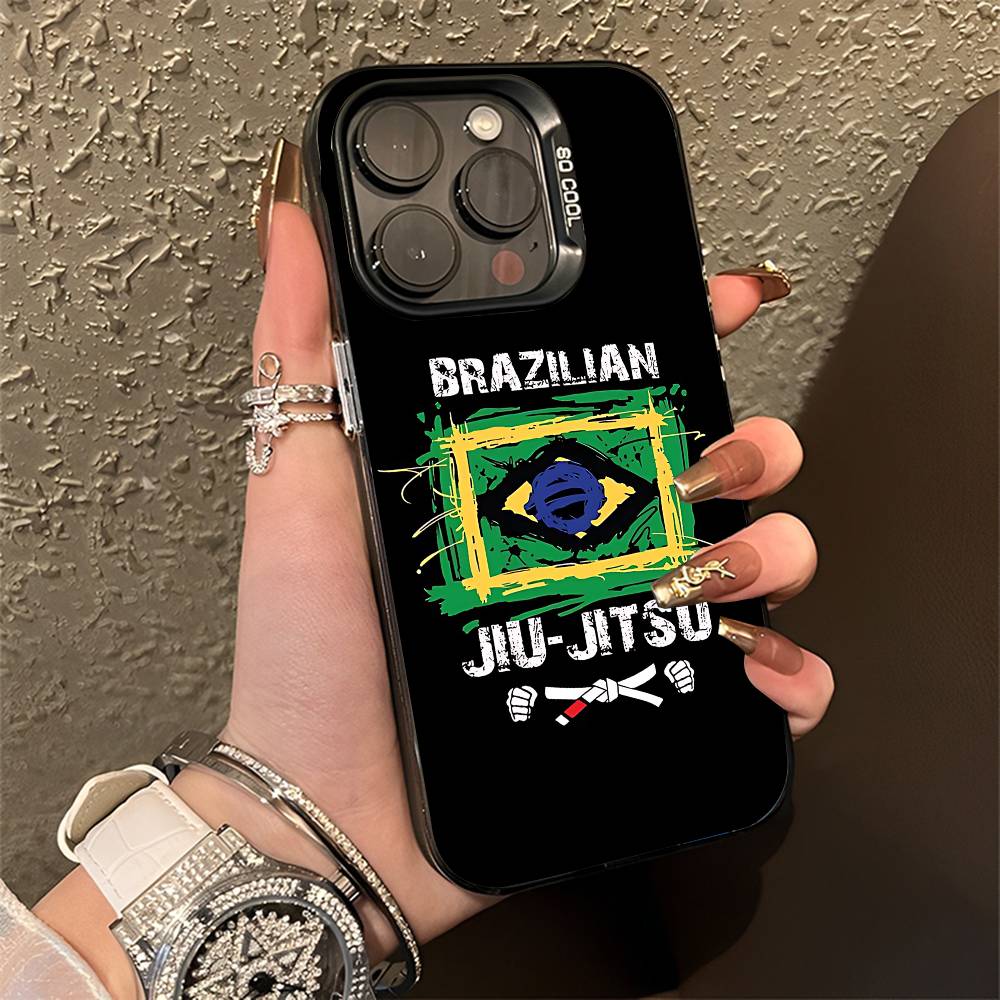 Brazilian Jiu Jitsu BJJ Phone Case For iPhone 15,17,11,14,13,16,12,E,Max,Plus,Air,Pro,Mini Black Matte Cover