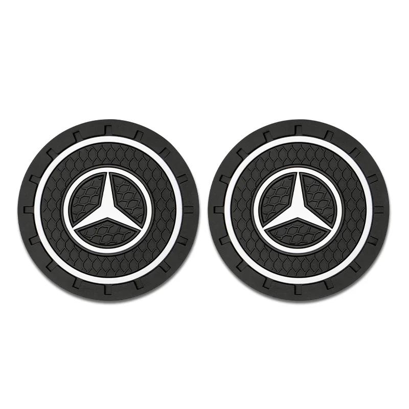 2025 Горячие 2 шт. Водонепроницаемая подставка под стакан для автомобиля, нескользящая подкладка под стакан для Mercedes Benz W203 W206 W220 W205 W211 W212 W201 W210 W108 A