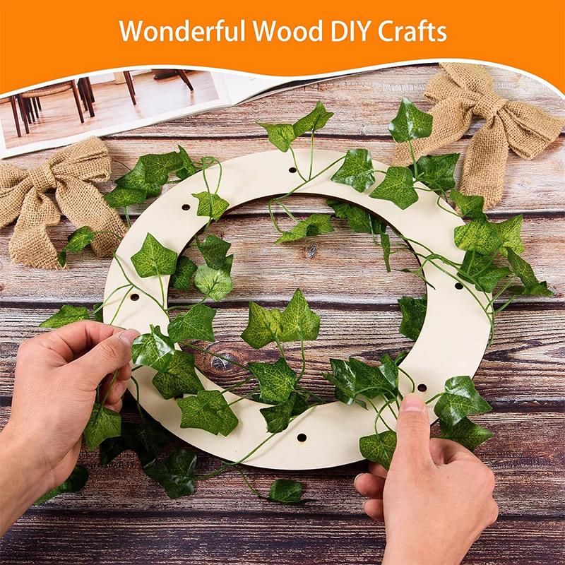 Creative Wreath Wood Circle DIY Handmade Ring Wreath Wedding and Festival Home Decor