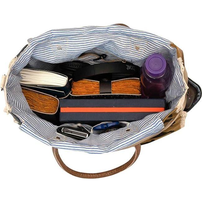 Холщовая сумка через плечо и большая сумка из воловьей кожи, сумка из переработанного холста и воловьей кожи для женщин