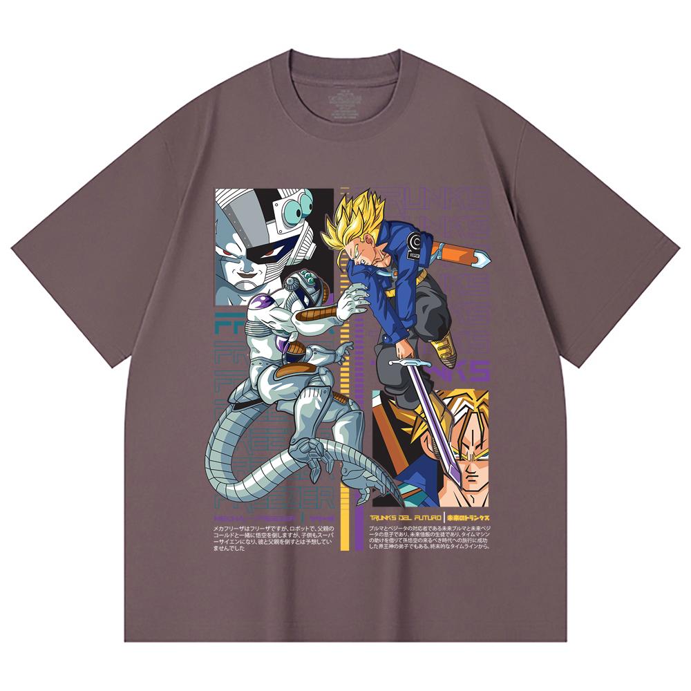 230 г/м² 100% хлопок Dragon Ball V50 Принт с Транксом и Фризой Унисекс Футболка из плотного хлопка